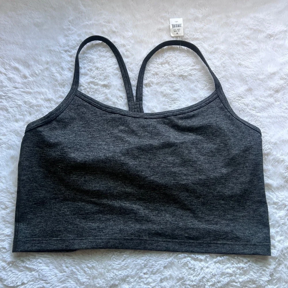 OFFLINE by Aerie Recharge Sports Bra Heather Gray Low Impact Racerback 3084-317